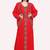 Glamorous Georgette Red Stitched Kaftan with Matching Belt & Handwork Embroidery Detailing