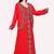 Glamorous Georgette Red Stitched Kaftan with Matching Belt & Handwork Embroidery Detailing