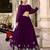 purple Georgette Sequins Embroidered Crop Top Semi Stitch Lehenga