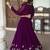 purple Georgette Sequins Embroidered Crop Top Semi Stitch Lehenga