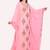 Royal Stitched Kaftan in Peach Pink with Stone and Handwork design 