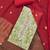 Women's olive banarasi cotton digital print & hand work unstitched dress material