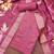 Women's wine organza embroidered handwork unstitched dress material