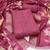 Women's wine organza embroidered handwork unstitched dress material