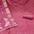 Women's wine organza embroidered handwork unstitched dress material