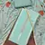 Women's sky blue premium roman cotton embroidered unstitched dress material