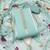 Women's sky blue premium roman cotton embroidered unstitched dress material
