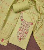 Women's pista jam cotton embroidered handwork unstitched dress material