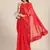 red designer ribbon work georgette saree with blouse