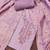Women's lavender jam cotton embroidered handwork unstitched dress material