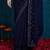 navy blue designer ribbon work georgette saree with blouse
