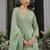 Tansu fern green embroidered cotton kurta sets