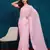 pink designer ribbon work georgette saree with blouse