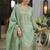 Tansu fern green embroidered cotton kurta sets