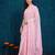pink designer ribbon work georgette saree with blouse