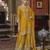Gunja amber dark yellow embroidered chinon kurta sets