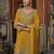 Gunja amber dark yellow embroidered chinon kurta sets