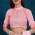 pink designer ribbon work georgette saree with blouse