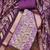 Women's purple banarasi cotton digital print & hand work unstitched dress material