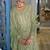 Farz pista green embroidered chinon kurta sets