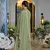 Farz pista green embroidered chinon kurta sets