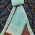 Women's sky blue premium roman cotton embroidered handwork unstitched dress material