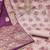 Women's lilac chanderi embroidered handwork unstitched dress material