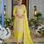 Farz sunshine light yellow embroidered chinon kurta sets