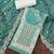 Women's sea green premium roman cotton embroidered handwork unstitched dress material