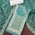 Women's sea green premium roman cotton embroidered handwork unstitched dress material