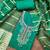 Women's green silk embroidered unstitched dress material