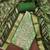 Women's green banarasi cotton digital print & hand work unstitched dress material