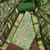 Women's green banarasi cotton digital print & hand work unstitched dress material