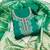 Women's green silk embroidered unstitched dress material