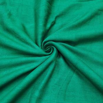 Women's green silk embroidered unstitched dress material 4