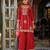 Triyaksha sindoori red embroidered chinon kurta sets