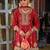 Triyaksha sindoori red embroidered chinon kurta sets