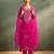 Ira rose pink embroidered art silk kurta sets