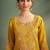 Ira amber light yellow embroidered art silk kurta sets