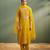 Ira amber light yellow embroidered art silk kurta sets