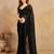 Black Georgette Siroski work Saree with Unstitched Blouse Piece