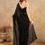 Black Georgette Siroski work Saree with Unstitched Blouse Piece