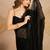 Black Georgette Siroski work Saree with Unstitched Blouse Piece