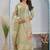 Rekha sage green printed blended kurta sets