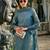 Ayat teal dark teal embroidered blended kurta sets