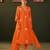 Ira tango orange embroidered blended kurta sets