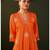 Ira tango orange embroidered blended kurta sets