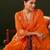Ira tango orange embroidered blended kurta sets