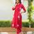 Nabha rose red embroidered cotton kurta sets