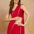 Red Satin Zarkan Siroski work Saree with Unstitched Blouse Piece